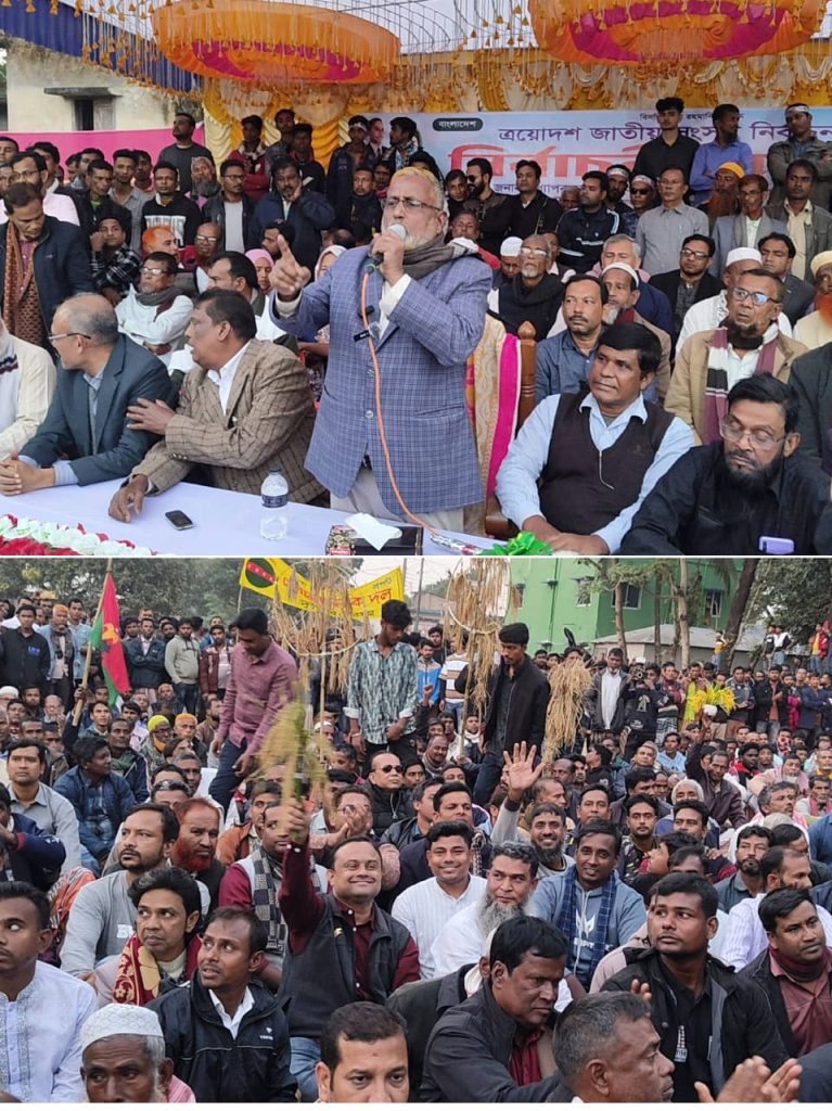 দলীয় বিভক্তি পেছনে ফেলে ধানের শীষের পক্ষে ঐক্যবদ্ধ দুর্গাপুর বিএনপি