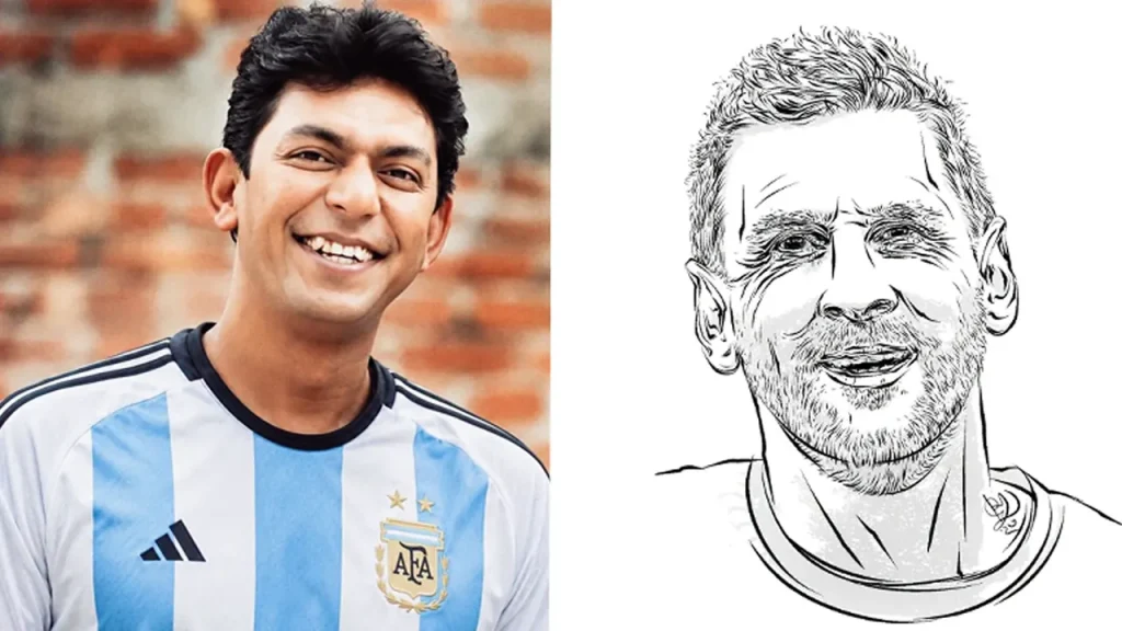 মেসির ছবি এঁকে প্রশংসায় চঞ্চল চৌধুরী