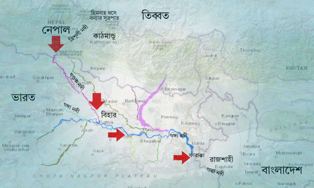 নেপালের বন্যার পানি গঙ্গায়, সতর্ক বাংলাদেশ
