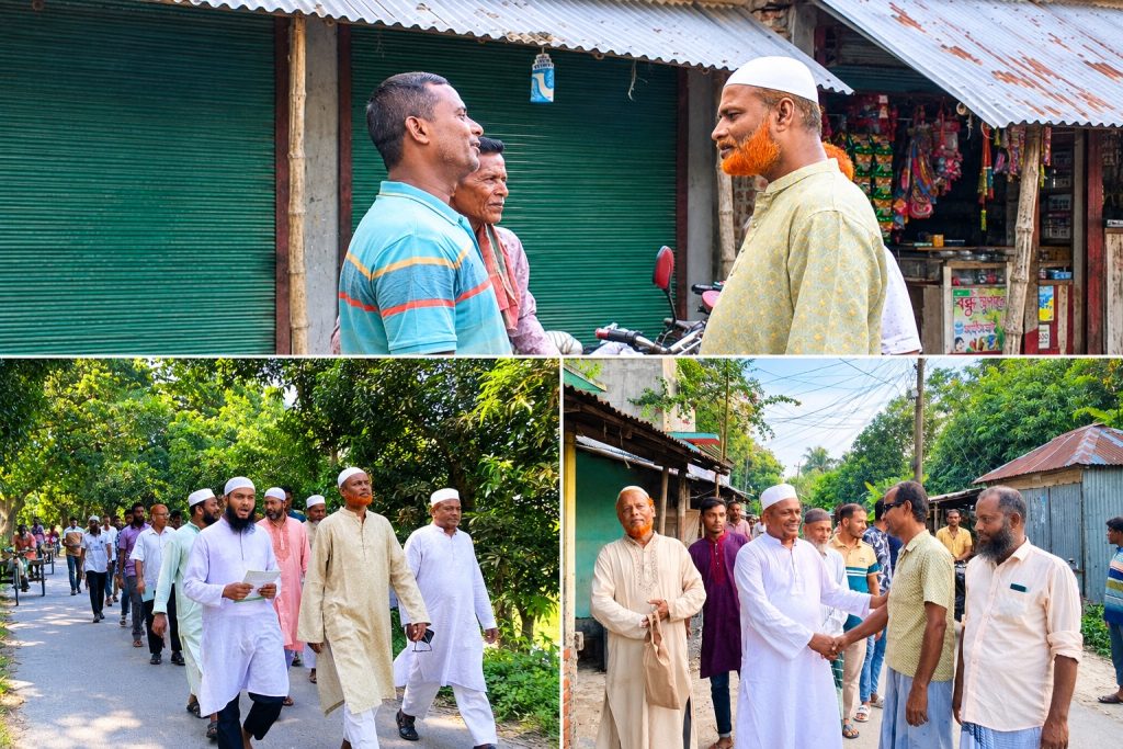 চারঘাটে জামায়াতের গণসংযোগ, জ্বালানি তেলের দাম কমানোর দাবি