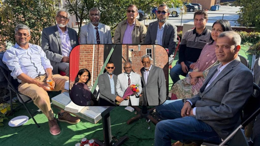 ওয়াশিংটনে রাবির অ্যালামনাই আড্ডা, ফুলেল শুভেচ্ছায় বরণ অধ্যাপক মেহেদী